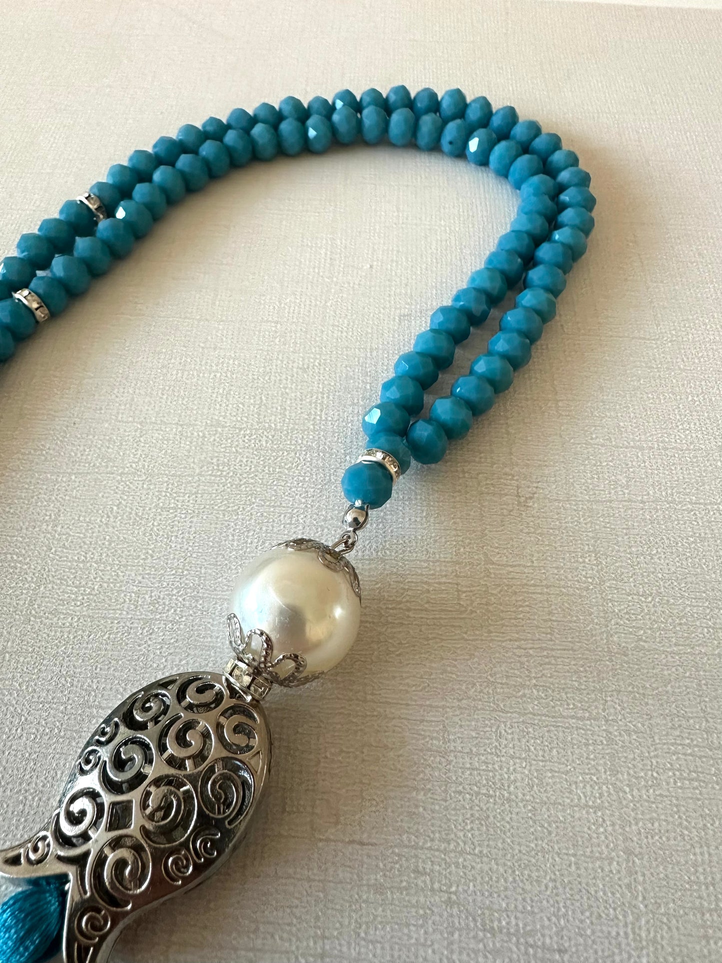 Crystal with Silver Medal Bead