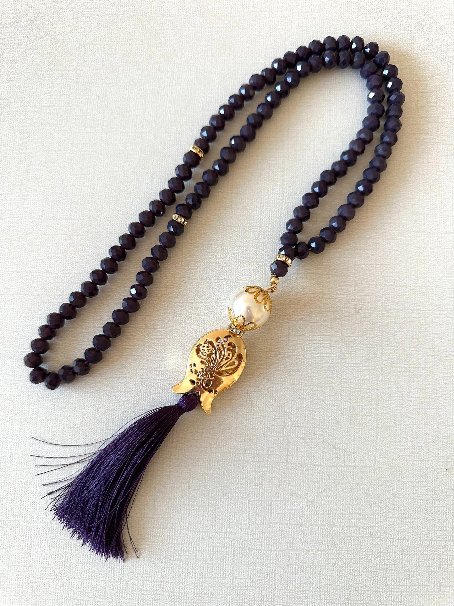 Crystal Bead with Gold Medal