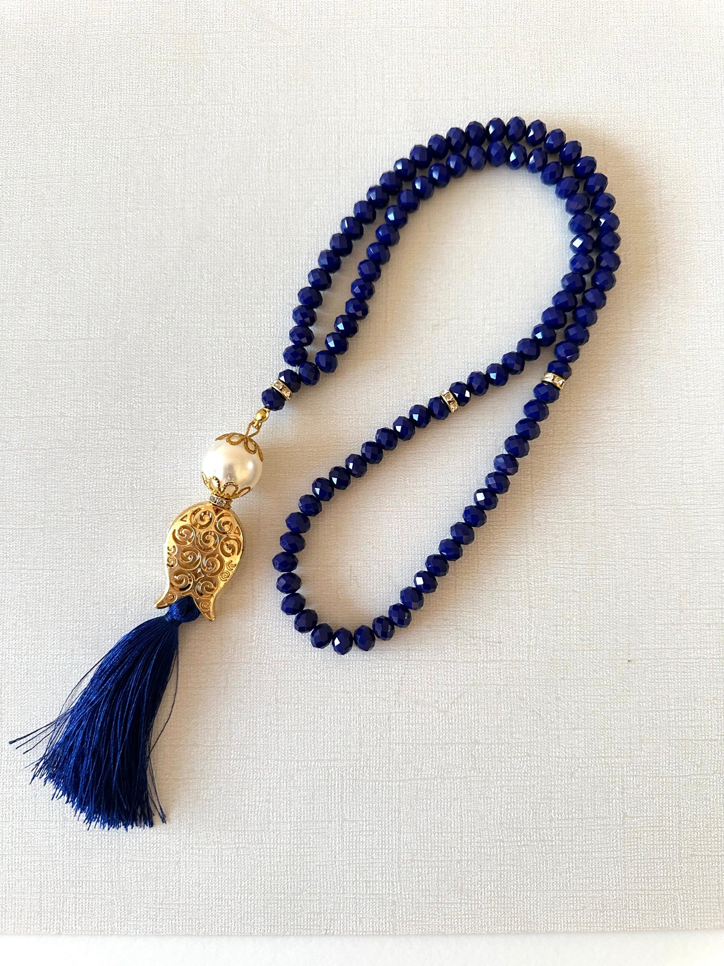 Crystal Bead with Gold Medal