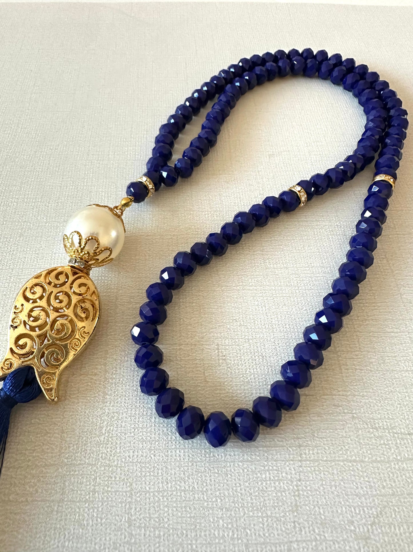 Crystal Bead with Gold Medal