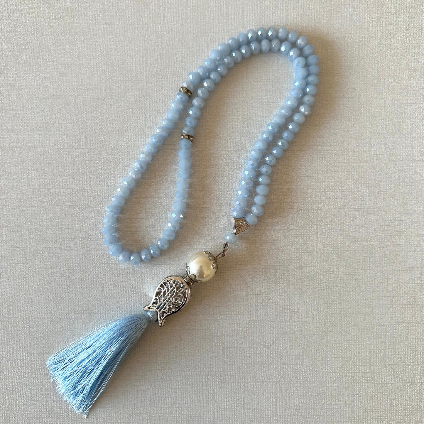 Crystal with Silver Medal Bead