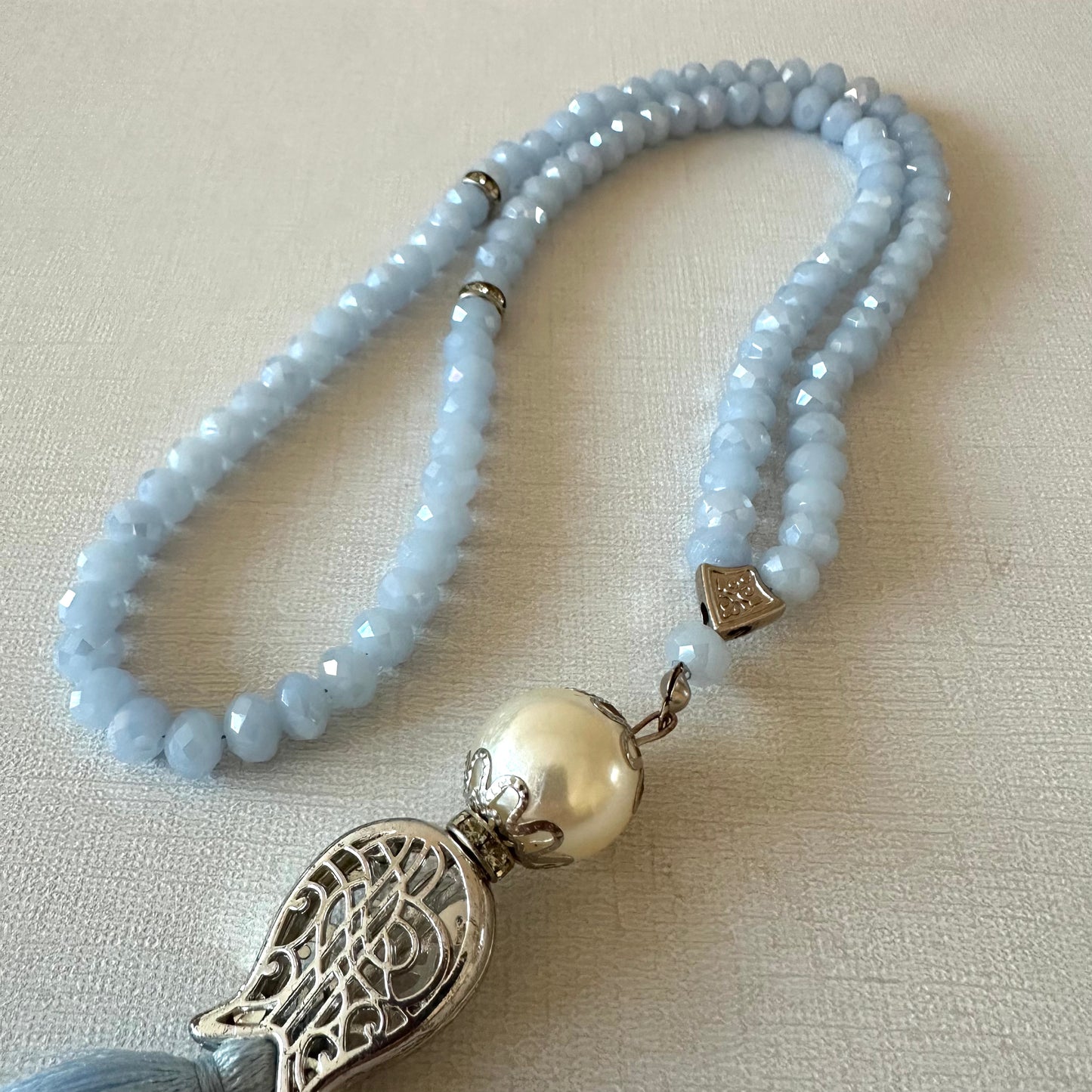 Crystal with Silver Medal Bead