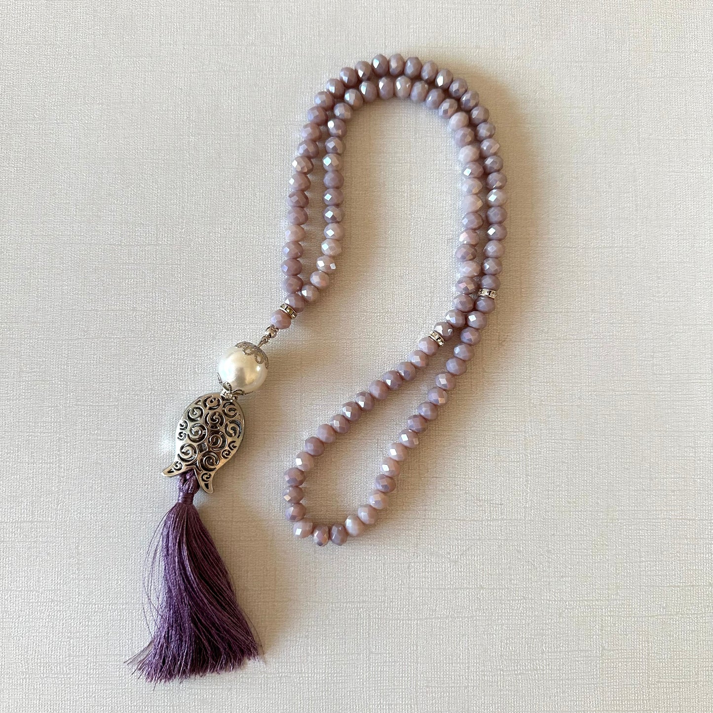 Crystal with Silver Medal Bead