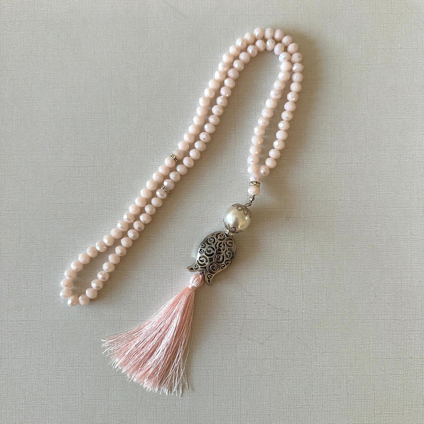 Crystal with Silver Medal Bead