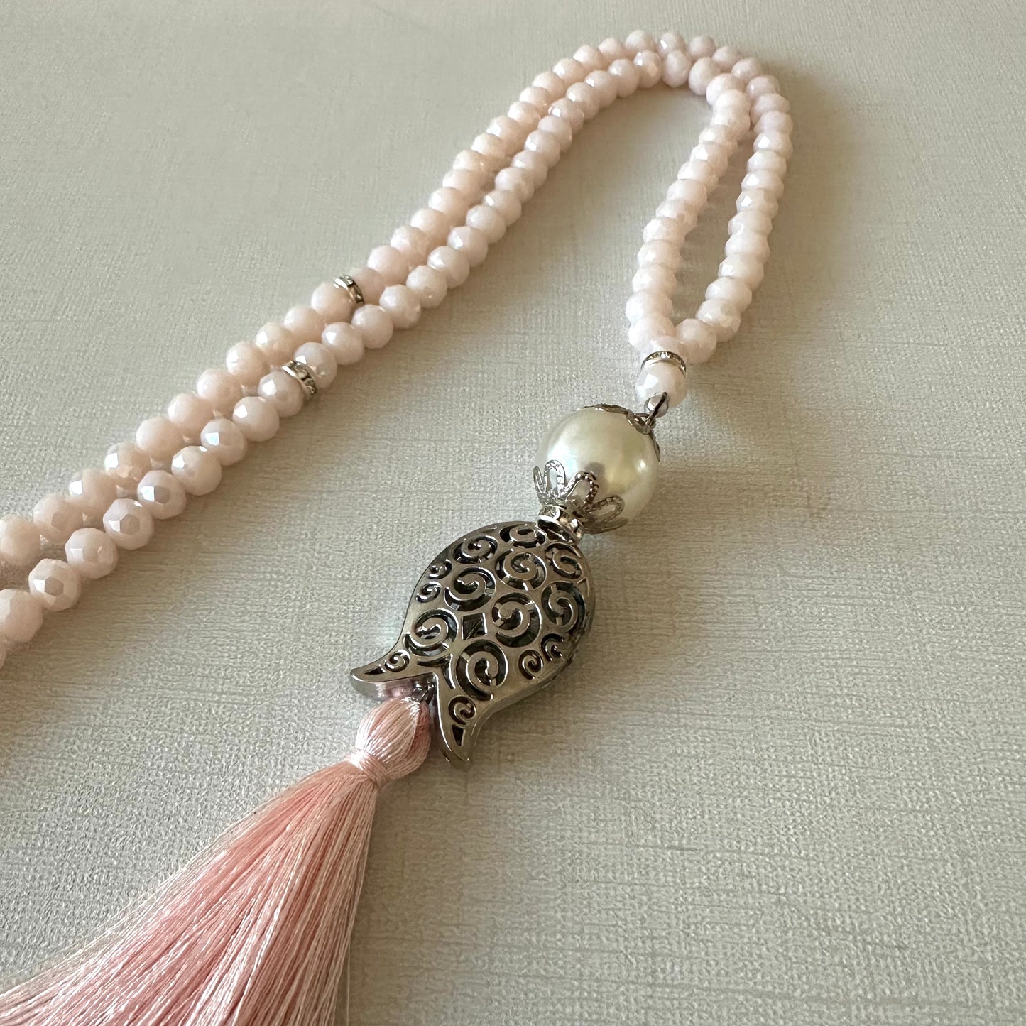 Crystal with Silver Medal Bead