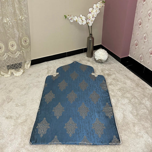 Taj Blue Jacquard Niche Prayer Set