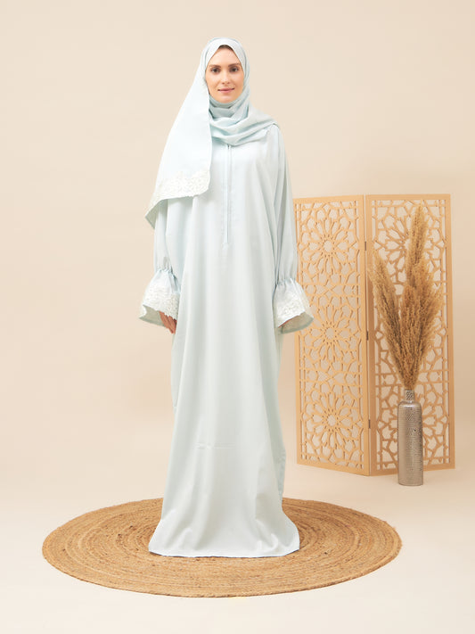 Shayla Style Mix Fabric Prayer Wear - Tiffany