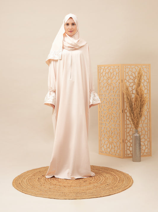 Shayla Style Mix Fabric Prayer Wear - Baby Pink