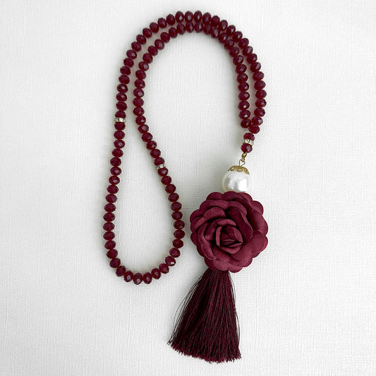 Crystal with Rose Bead